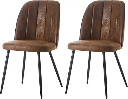 Edinburgh Velvet Dining Chairs Set (2/4) – Ergonomic Design with Matte Metal Legs